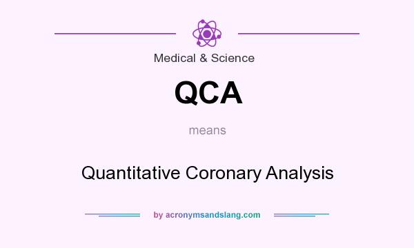 What does QCA mean? It stands for Quantitative Coronary Analysis