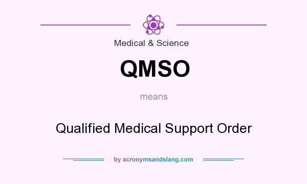 What does QMSO mean? It stands for Qualified Medical Support Order