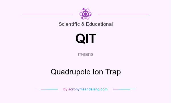 What does QIT mean? It stands for Quadrupole Ion Trap