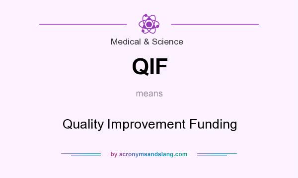 What does QIF mean? It stands for Quality Improvement Funding