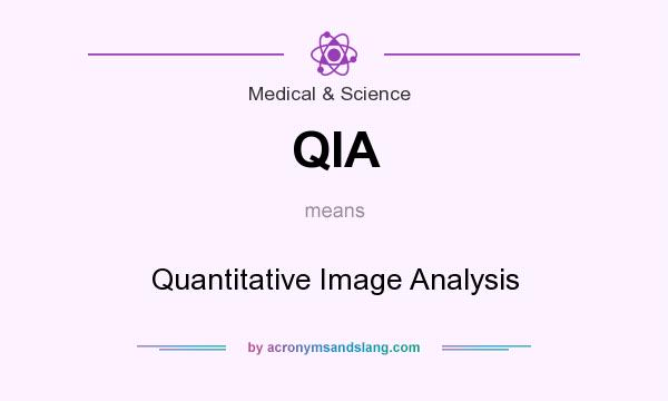 What does QIA mean? It stands for Quantitative Image Analysis