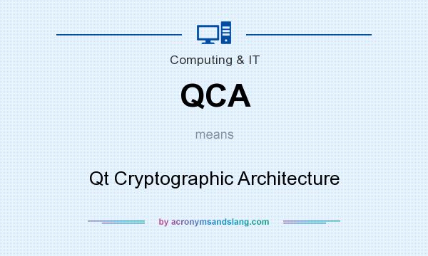 What does QCA mean? It stands for Qt Cryptographic Architecture