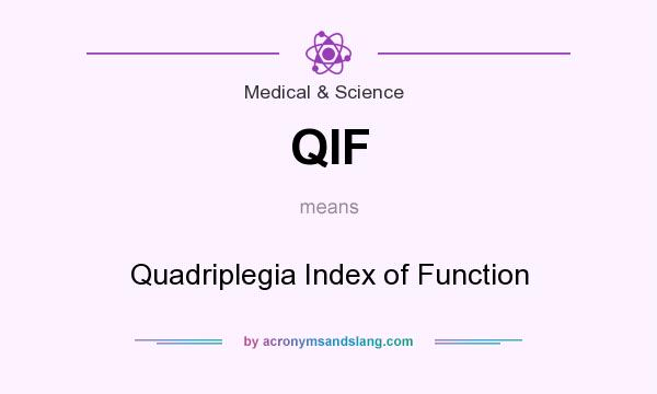 What does QIF mean? It stands for Quadriplegia Index of Function