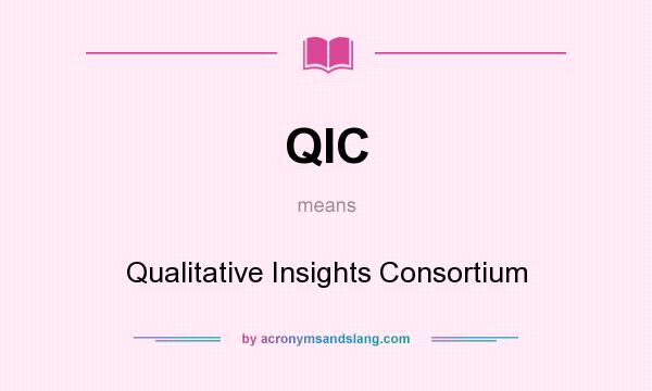 What does QIC mean? It stands for Qualitative Insights Consortium