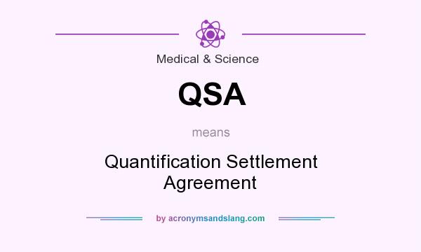 What does QSA mean? It stands for Quantification Settlement Agreement