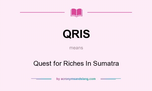 What does QRIS mean? It stands for Quest for Riches In Sumatra