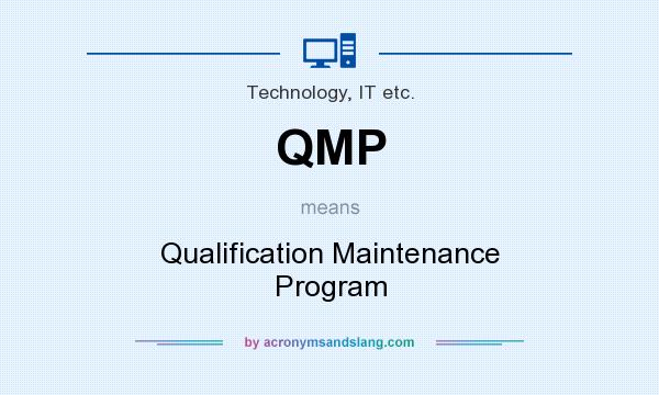 What does QMP mean? It stands for Qualification Maintenance Program