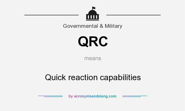 What does QRC mean? It stands for Quick reaction capabilities