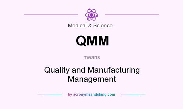 What does QMM mean? It stands for Quality and Manufacturing Management
