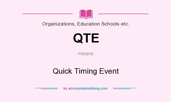 What does QTE mean? It stands for Quick Timing Event