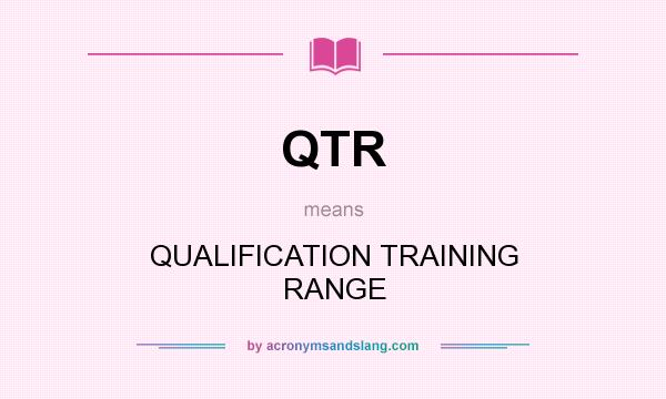 What does QTR mean? It stands for QUALIFICATION TRAINING RANGE