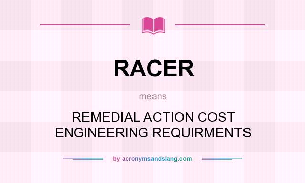 What does RACER mean? It stands for REMEDIAL ACTION COST ENGINEERING REQUIRMENTS