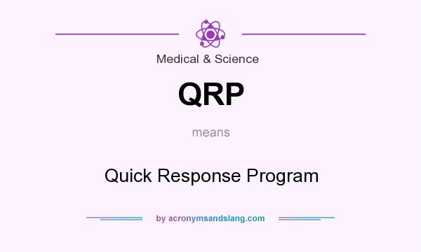 What does QRP mean? It stands for Quick Response Program