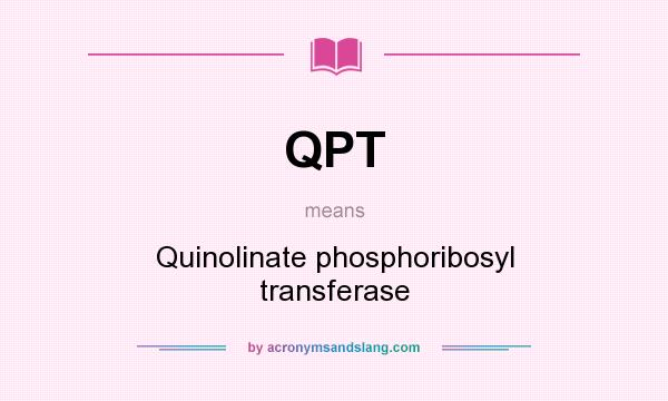 What does QPT mean? It stands for Quinolinate phosphoribosyl transferase