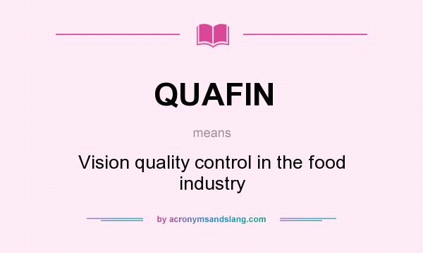 What does QUAFIN mean? It stands for Vision quality control in the food industry