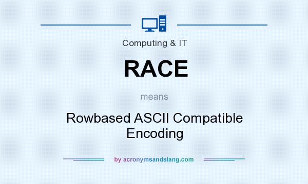 What does RACE mean? It stands for Rowbased ASCII Compatible Encoding