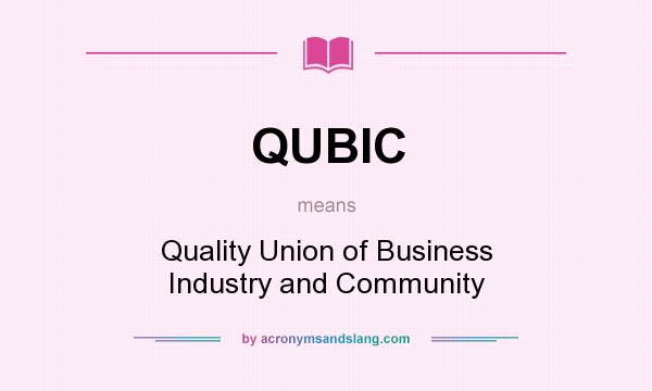 What does QUBIC mean? It stands for Quality Union of Business Industry and Community