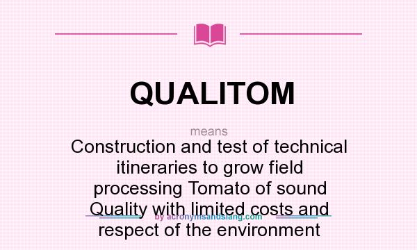 What does QUALITOM mean? It stands for Construction and test of technical itineraries to grow field processing Tomato of sound Quality with limited costs and respect of the environment