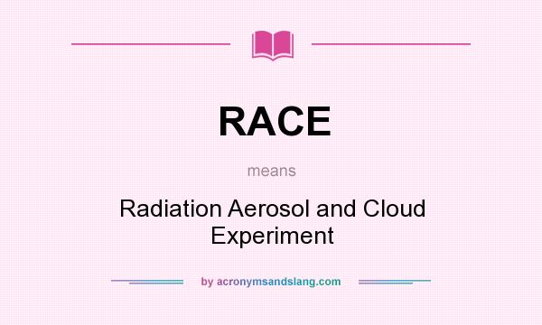 What does RACE mean? It stands for Radiation Aerosol and Cloud Experiment