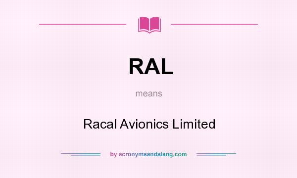 What does RAL mean? It stands for Racal Avionics Limited