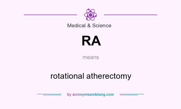 What does RA mean? It stands for rotational atherectomy
