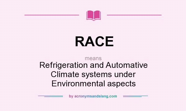 What does RACE mean? It stands for Refrigeration and Automative Climate systems under Environmental aspects