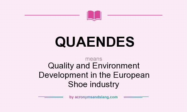 What does QUAENDES mean? It stands for Quality and Environment Development in the European Shoe industry