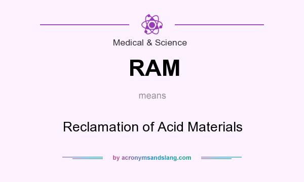 What does RAM mean? It stands for Reclamation of Acid Materials