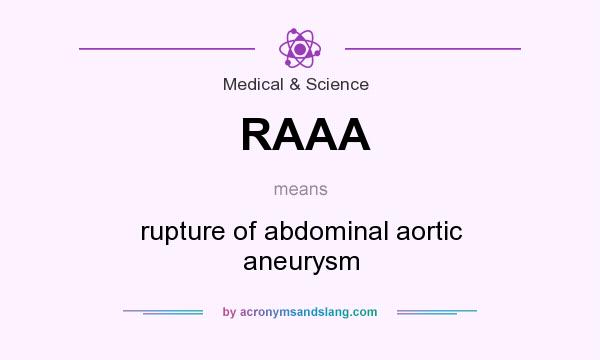 What does RAAA mean? It stands for rupture of abdominal aortic aneurysm