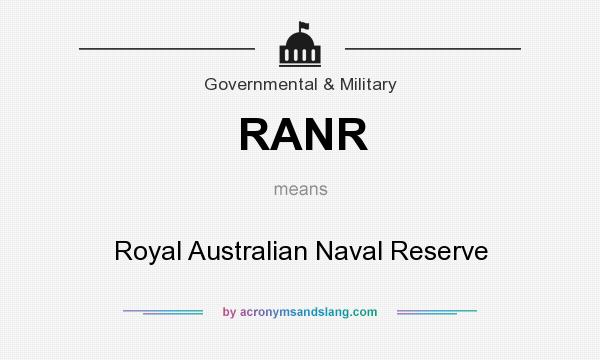 What does RANR mean? It stands for Royal Australian Naval Reserve