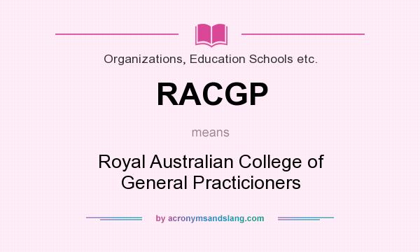 What does RACGP mean? It stands for Royal Australian College of General Practicioners
