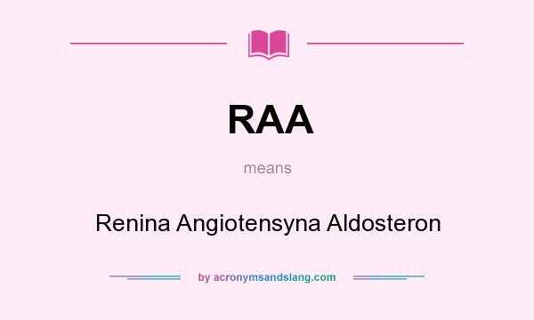 What does RAA mean? It stands for Renina Angiotensyna Aldosteron