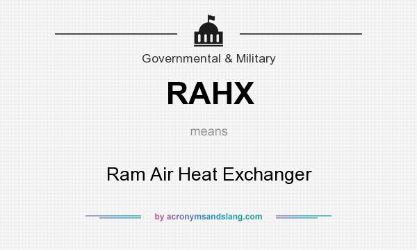 What does RAHX mean? It stands for Ram Air Heat Exchanger