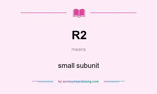 What does R2 mean? It stands for small subunit