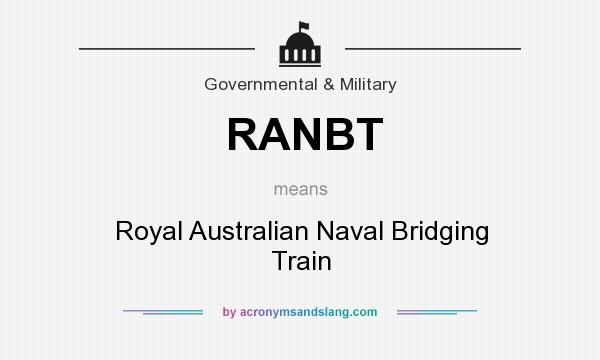 What does RANBT mean? It stands for Royal Australian Naval Bridging Train