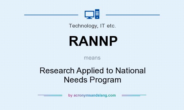What does RANNP mean? It stands for Research Applied to National Needs Program
