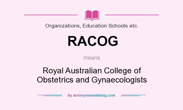 What does RACOG mean? It stands for Royal Australian College of Obstetrics and Gynaecologists