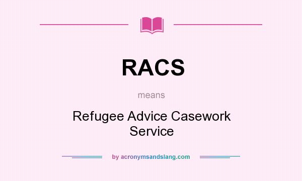 What does RACS mean? It stands for Refugee Advice Casework Service