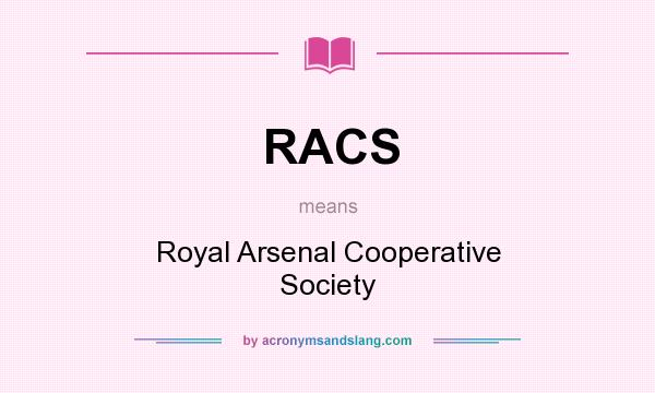 What does RACS mean? It stands for Royal Arsenal Cooperative Society