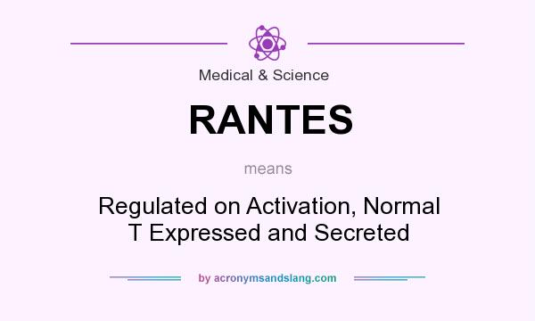 What does RANTES mean? It stands for Regulated on Activation, Normal T Expressed and Secreted