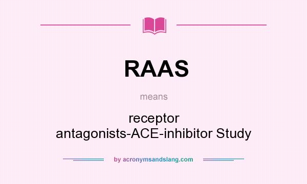 What does RAAS mean? It stands for receptor antagonists-ACE-inhibitor Study