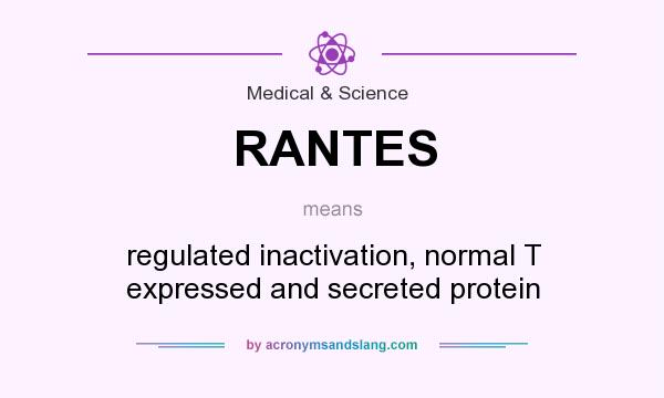 What does RANTES mean? It stands for regulated inactivation, normal T expressed and secreted protein