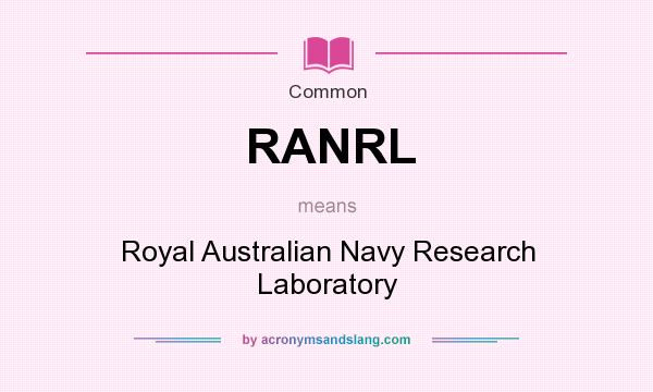 What does RANRL mean? It stands for Royal Australian Navy Research Laboratory