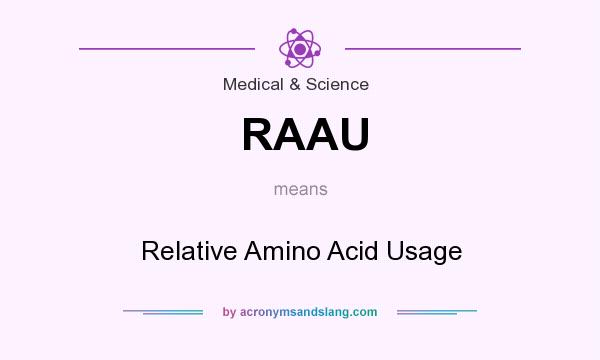 What does RAAU mean? It stands for Relative Amino Acid Usage