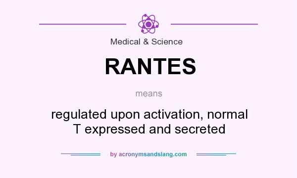 What does RANTES mean? It stands for regulated upon activation, normal T expressed and secreted