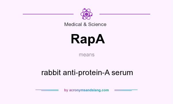 What does RapA mean? It stands for rabbit anti-protein-A serum