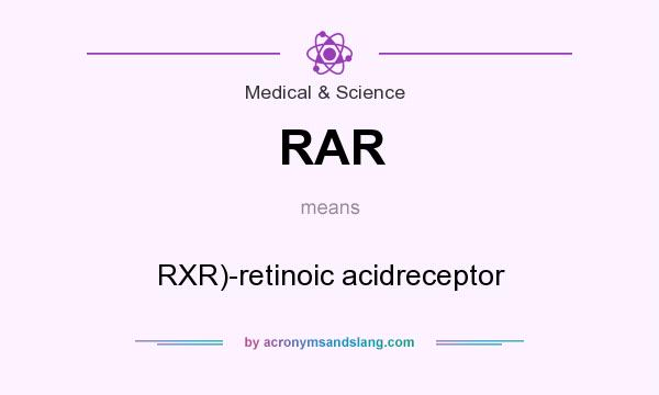 What does RAR mean? It stands for RXR)-retinoic acidreceptor