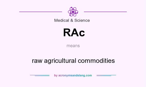 What does RAc mean? It stands for raw agricultural commodities