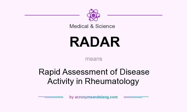 What does RADAR mean? It stands for Rapid Assessment of Disease Activity in Rheumatology