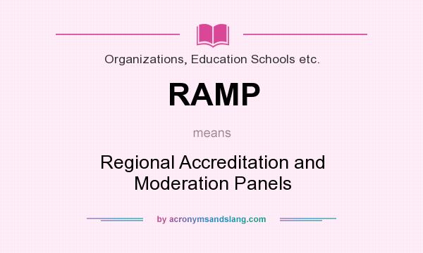 What does RAMP mean? It stands for Regional Accreditation and Moderation Panels